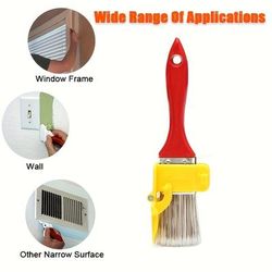 1pc Edging Color Separation Paint Brush, Portable And Durable Lightweight Cleaning Brush, Tough Painting Brush With Wooden Handle, Diy Tool For Framing Walls Ceiling Edge Decoration