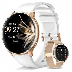 1pc Smart Watch For Men And Women, 1.3'' Smart Watch (answer/make Calls), Outdoor Fitness , Gifts, 2 Bands Included