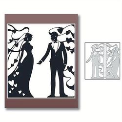 1pc Lace Heart Wedding Metal Die Cut Card Making, Bridal Groom Wedding Card Cutting Dies Cut Stencil Diy Scrapbooking Album Decoration Embossing Paper Card Art Craft
