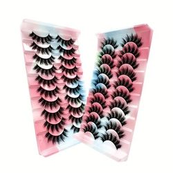 10 Pairs Of Natural False Eyelashes Wispy Manga Faux Lashes Cat Lashes 3d Natural False Eyelashes Dramatic Volume Lashes Eyelash Extension Fluffy Long Makeup Handmade Lash