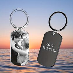 1pc Men's Picture Custom-personalized Gift, Customized Keychain With Photo, Gift For Anniversary Gift
