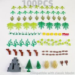 TEMU 100pcs Plants Building Blocks Toys, Compatible City Mountain Trees Water And Grass Diy Construction Toys, Birthday Gifts, Classic Bricks Parts Christmas Gift