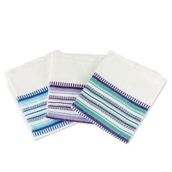 Berry Colors,'Set of 3 Handwoven Guatemalan Cotton Dish Towels'