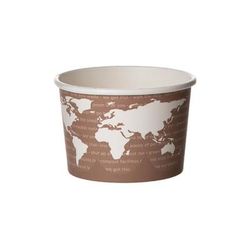 Eco Products EP-BSC8-WA 8 oz World Art Food Container - Paper, Brown, Renewable and Compostable, Case of 1000