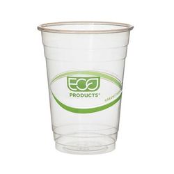 Eco Products EP-CC16-GS 16 oz GreenStripe Disposable Cold Cup - PLA, Clear, 16-oz. Capacity, Case of 1000
