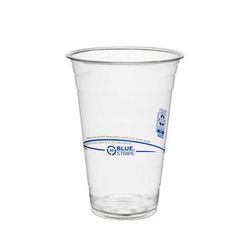 Eco Products EP-CR20 20 oz BlueStripe Disposable Cold Cup - PET, Clear