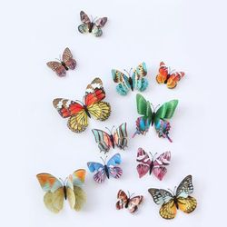 TEMU 12pcs Glow In The Dark Butterfly Wall Decals, 3d Butterflies Wall Stickers, Mixed Color Realistic Butterflies With Double-layer Wings