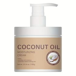 300g Coconut Oil + Sodium Hyaluronate Face And Body Cream Deep Nourishment, Instant Hydration Lock, Silky-smooth Finish For All Types Skin For Face Body Hands Neck For Family Use ! With Plant Squalane