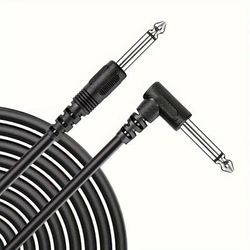Guitar Instrument Cable 10ft, 20ft Right Angle 1/4-inch Ts To Straight 1/4-inch Ts 6.35mm Guitar Cord, 3m/6m For Guitar Bass Keyboard Effector Microphone Mixer
