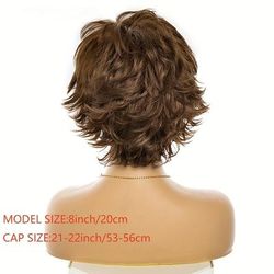 8 Inch Short Curly Hair Wigs With Fluffy Short Bangs Synthetic Fiber Curly Hair Wigs For Daily Party Cosplay Use