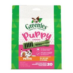 Puppy Petite Size Natural Dental Dog Treats, 12 oz. Pack (20 Treats)