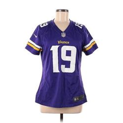 NFL Short Sleeve Jersey: Purple Tops - Women's Size Medium