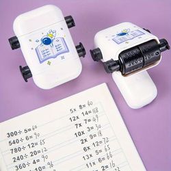 TEMU 1pc Roller Double-sided Multi-functional Addition And Subtraction Math Teaching Stamp, Math Addition And Subtraction Empty Practice Homework Generation Stamp, Math Addition And Subtraction