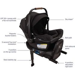Nuna PIPA Aire RX Infant Car Seat + PIPA RELX Base with Load Leg - Hazelwood
