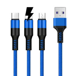 Cavo USB 3 in 1 Super Charge porta Multi Usb cavo di ricarica Usb multiplo cavo per cellulare Usbc