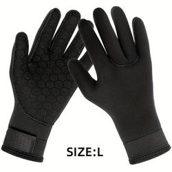 TEMU 1 Pair 3mm Chloroprene Rubber Gloves, Warm And Non-slip Flexible Gloves For Spearfishing, Swimming, Drifting, Kayaking, Paddling, Water Skiing And Diving