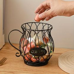 TEMU 1pc Black Teapot Coffee Capsule Rack Light Snack Candy Storage Rack Coffee Shop Bar Display Rack