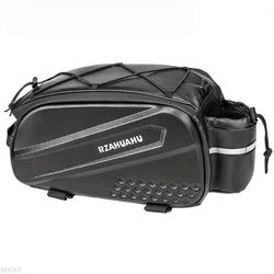 TEMU Large Capacity High Rear Rack Bag - Durable Hard Shell Adjustable Straps, Multiple Compartments For Cycling, Mountain Biking, Commuting & (black)