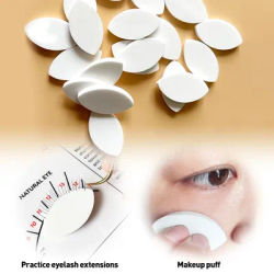 20Pcs/Set Reusable Practicing Eyelash Extension Sponge White Makeup Puff Soft Eye Sponge For Lash Mapping Beginner Lash Artist