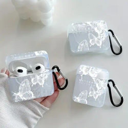 Doodle butterfly Case For AirPods pro2 Protective Cover For Apple Airpods 2 Case Earphone Accessories Earphone Cover With Keych