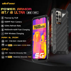 Ulefone Power Armor 18T Ultra 5G Rugged Phone THERMAL BY FLIR® Smartphone 256GB/512GB 9600mAh 66W Moblie phone Global