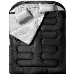 Double Sleeping Bag for Adults with Pillow,for All Season Camping Hiking Backpacking 2 Person for Cold Weather & Warm