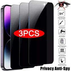 3Pcs Privacy Screen Protector For iPhone 16 15 14 13 11 12 Pro Max Mini 8 Plus Anti-spy Protective