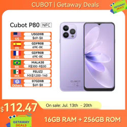 Cubot Global Version Android Smartphone P80, Android 13 Phone, 8GB RAM, 256GB/512GB ROM, NFC, 6.583" Large Screen, 48MP Camera