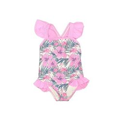 Nicole Miller New York One Piece Swimsuit: Pink Floral Motif Sporting & Activewear - Kids Girl's Size 4