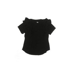 PixieLane Short Sleeve Top Black Ruffles Tops - Kids Girl's Size 4