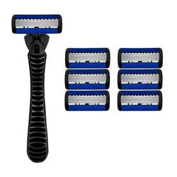 Men's Shaving Razor Set, 6-layer Blades Razor, Replacement Baldes, Men's Manual Razor Shaving Knife Beard Trimmer