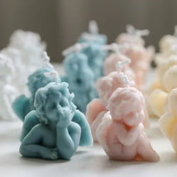 1pc Little Angel stampo in Silicone Baby Shower modanatura fai da te adorabile ornamento in gesso