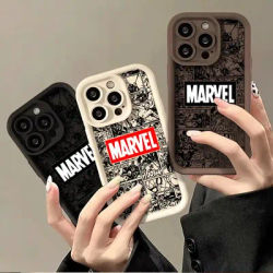 Marvel Logo Avengers custodia morbida in TPU per iPhone 15 14 13 12 11 Pro Max XR XS X 7 8 Plus SE