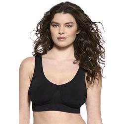 Plus Size Women's Body Smooth Seamless Wireless Bralette by Paramour by Felina in Black (Size L)
