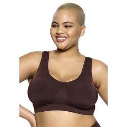 Plus Size Women's Body Smooth Seamless Wireless Bralette by Paramour by Felina in Cocoa (Size L)