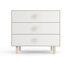 Oeuf 3 Drawer Dresser - Moss - White/Birch