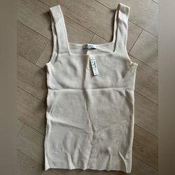 Madewell Tops | Madewell Bradbury Square-Neck Sweater Tank Top - Antique Cream | Color: Cream/White | Size: S