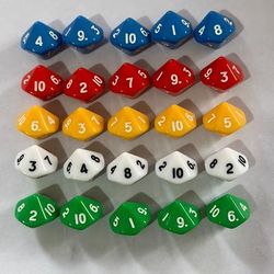 TEMU 10/15pcs 10-sided Dice, 1 To 10 Number Colorful Dice, Suitable For Multiplayer Playing Game And Entertainment