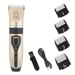 Electric Pet Grooming Scissor, Dog Grooming Scissors Electric Silent Hair Scissors Set, Dog Trimmer Dog Grooming Kit Rechargeable Cordless Pet Hair Thick Coat Dog Shaver