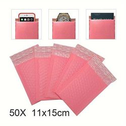 TEMU 50 Pcs Pink Mailer Wrap Envelopes Padded Mailing Shipping Packaging Bags