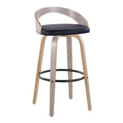 Grotto 30" Fixed-Height Barstool - Set Of 2 by Lumisource in Light Gray Black