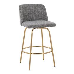 Toriano 26" Fixed-Height Counter Stool - Set Of 2 by Lumisource in Grey Gold