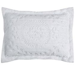Rio Collection Tufted Chenille Sham by Better Trends in White (Size STANDARD)