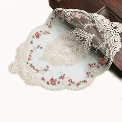 1pc/2pcs Lace Doily Placemat Embroidered Placemats Floral Cutwork Lace Vase Pads Table Centerpiece Table Topper Vintage Home Office Table Decoration