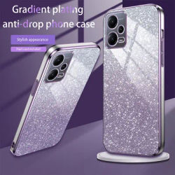 Gradient Glitter Plating Clear Phone Case For Xiaomi Mi Poco X5 X6 X4 F6 F5 M3 M4 Pro Redmi Note 11 12 13 5G 13C 14C Soft Cover