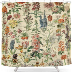 French Vintage Flowers Chart Boho Floral Colorful Paisley Mandala Waterproof Shower Curtain Farmhouse With Hooks Bathroom Decor