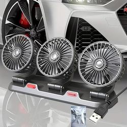 Ventilatore USB da auto a 3 teste 12V/24V - Potente raffreddamento e circolazione dell'aria per il comfort del veicolo durante i lunghi viaggi
