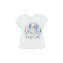 Harry Potter Short Sleeve T-Shirt: White Acid Wash Print Tops - Kids Girl's Size 6X