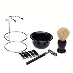 TEMU Men's Grooming Set, Manual Old-fashioned Shaver Care Set, Shaving Soap Bowl, Shaving Brush, Shaving Stand, Baldes, Razor Kit