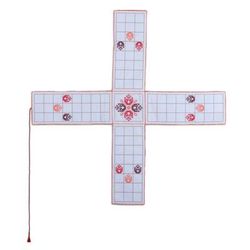 India's Morning Challenge,'Embroidered White Cotton Chopad Game with Classic Details'